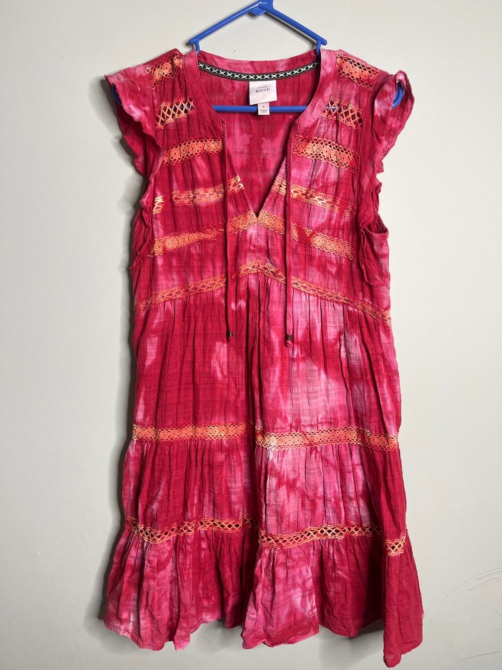 Knox Rose Boho Red Orange Western Dress Small